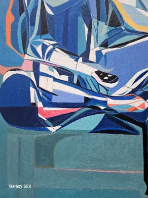 Abstract painting with bold colors