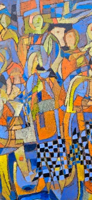 Painting of city scene