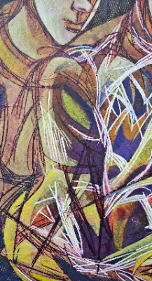 Abstract cityscape painting