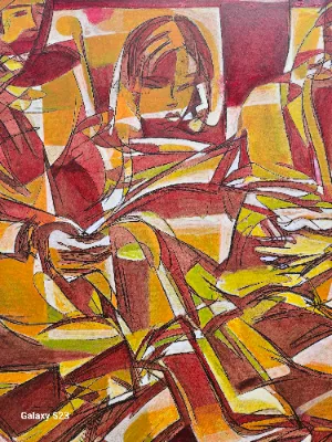 Abstract painting with bright colors