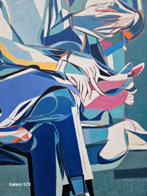 Abstract painting with bold colors
