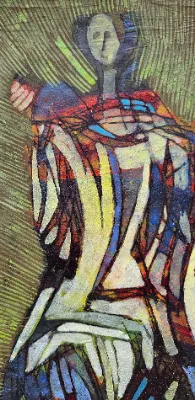 Colorful abstract figurativen painting