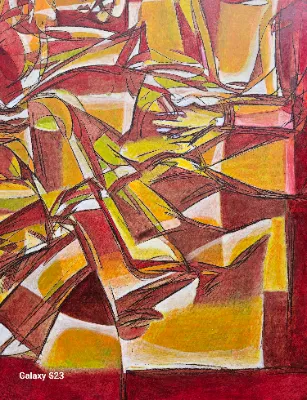 Abstract painting with bright colors