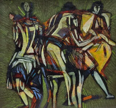 Blau Figuren kommen wider