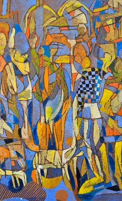 Painting of city scene