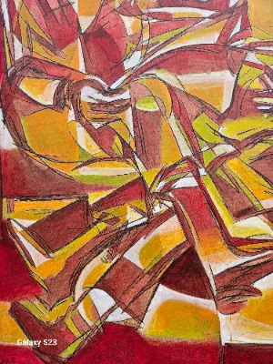 Abstract painting with bright colors