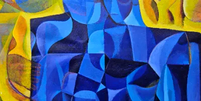 Fantasy figures in blue