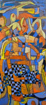 Painting of city scene