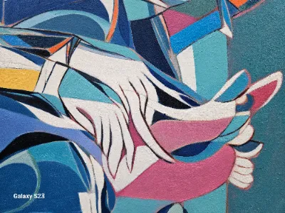 Abstract painting with bold colors