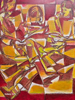 Abstract painting with bright colors