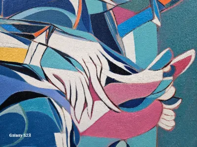 Abstract painting with bold colors