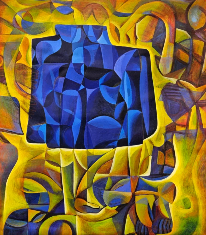 Fantasy figures in blue