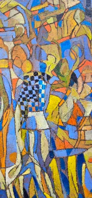Painting of city scene