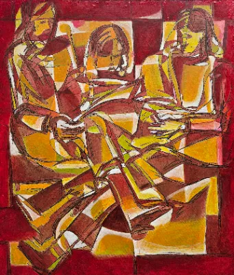 Abstract painting with bright colors