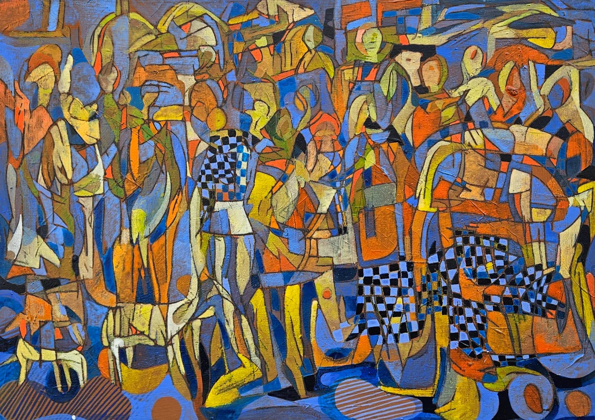 Painting of city scene