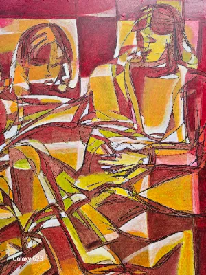 Abstract painting with bright colors
