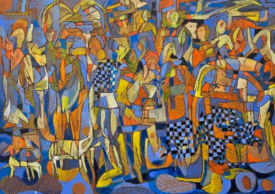 Painting of city scene