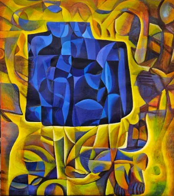 Fantasy figures in blue