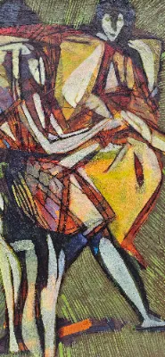 Colorful abstract figurativen painting